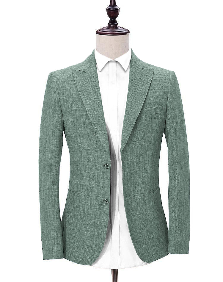 2 Piece Linen Goodwood Sage Green Suit, Ascot